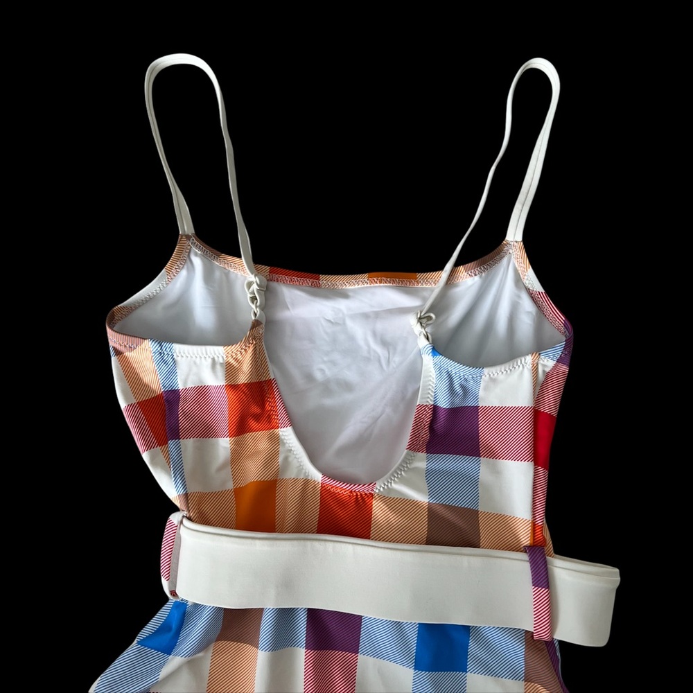 Solid & Striped Nina Belt One Piece in Beach Plaid - Picture 9 of 16